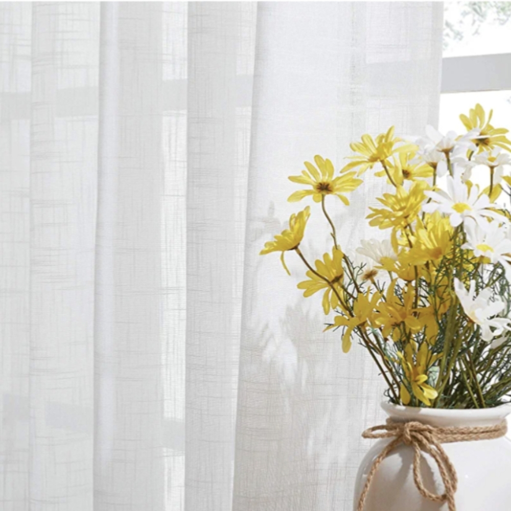 Linen Texture Sheer Curtains